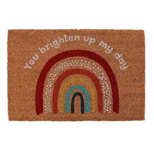 Something Different You Brighten Up My Day Rainbow Door Mat Brown/Rainbow (One Size)