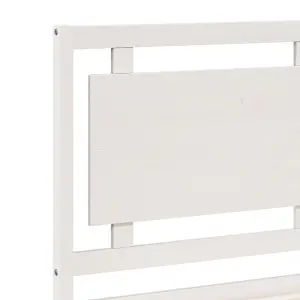 Berkfield Extra Long Bed Frame without Mattress White 140x210 cm Solid Wood