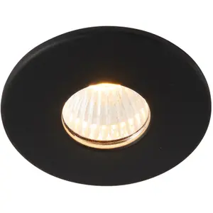 Mini Recessed Downlight Fixture - 4W Warm White COB LED Driver - Matt Black