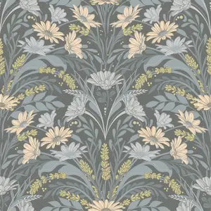 Galerie Sommarang 2 Grey Varmdo Floral Wallpaper Roll