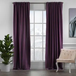 Extra Long & Extra Wide Decorative Curtain Single Panel Purple / 140cm Width x 500cm Drop