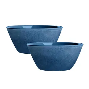 Purely Home Potters Reactive Glaze Indigo Melamine Bowls - Set of 2