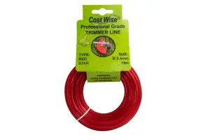 2.4mm REDSTAR strimmer/trimmer line/cord,longlast ,star shape for better cut and lasts longer-15m length