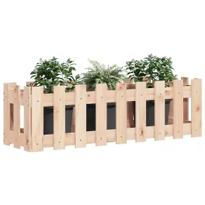 Berkfield Garden Raised Bed with Fence Design 100x30x30 cm Solid Wood Pine