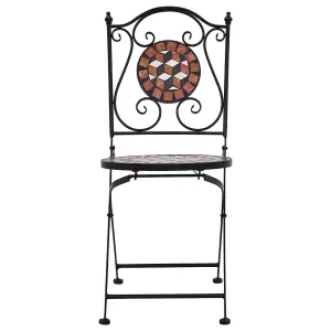 Berkfield Mosaic Bistro Chairs 2 pcs Brown Ceramic