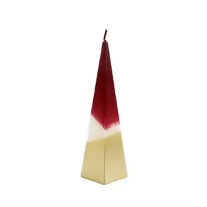 Something Different Pyramid Candle Red/Gold (20cm x 5cm x 5cm)