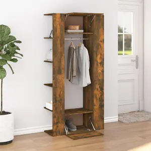 Berkfield Hallway Cabinet Smoked Oak 97.5x37x99 cm Engineered Wood