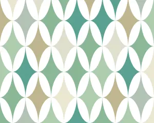 Origin Murals Retro Green Geometric Pattern Matt Smooth Paste the Wall Mural 350cm wide x 280cm high