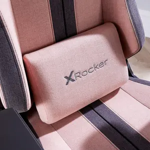 X-Rocker Onyx PC Office Gaming Chair, Ergonomic Computer Desk Chair, Velvet & Fabric with Lumbar Support - PINK