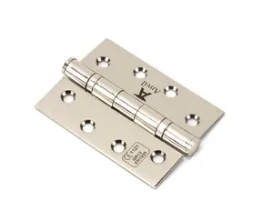 From The Anvil Polished Nickel 4 Inch Ball Bearing Butt Hinge (pair) ss