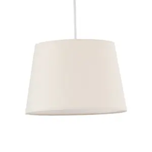 First Choice Lighting Set of 2 Natural Cotton 23cm Tapered Cylinder Pendant or Lamp Shades