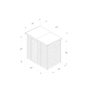 Forest Garden Beckwood Shiplap 6x4 ft Pent Natural timber Wooden Pressure treated Shed with floor - Assembly service included