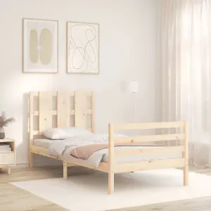 Berkfield Bed Frame with Headboard 90x200 cm Solid Wood