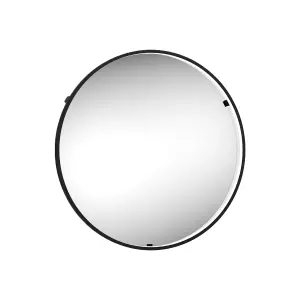 Sensio Aspect Black Circular Wall-mounted Bathroom Illuminated mirror (H)50cm (W)50cm