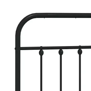 Berkfield Metal Bed Frame with Headboard and Footboard Black 120x190 cm