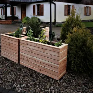 Marta Larch timber deep Trough planter 1220x420mm