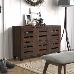 Lismore 16 Pair Shoe Storage Cabinet/Lismore shoe cabinet for 16 pairs of shoes Dusty Walnut