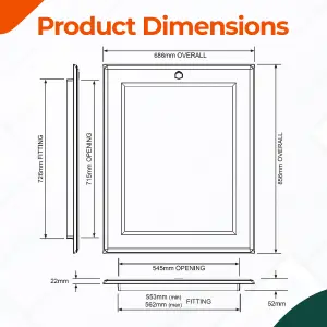 Loft Access Door Hinged Insulated Top Loft Trap Door Easy Opening Attic Hatch Door - 0.56 x 0.72m