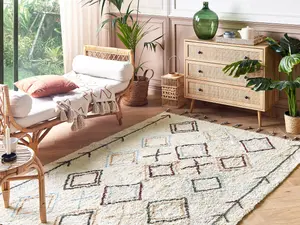 Cotton Area Rug 160 x 230 cm Beige CORUM