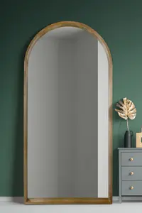 MirrorOutlet The Naturalis Solid Oak Framed Arched Leaner Wall Mirror 200CM X 100CM