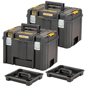 2X Dewalt DWST83346-1 TSTAK 2.0 VI Deep Tool Storage Case Heavy Duty + Tote Tray