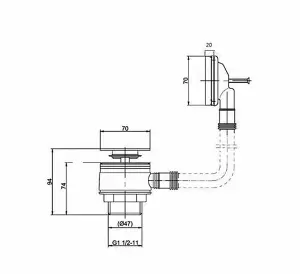 Nes Home Square Sprung Bath Waste & Overflow