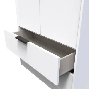 Fuji 2 Door 2 Drawer Wardrobe in White Matt (Ready Assembled)