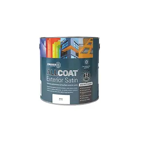 Zinsser AllCoat (Solvent Based) Exterior Satin - 2.5 Litre - Black