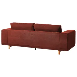 3 Seater Fabric Sofa Red NIVALA