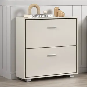 White Gloss 2 door shoe cabinet, Lido White