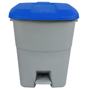 Pedal Operated Recycling Bin - 50 Litre - Blue Lid