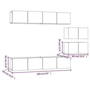 Berkfield 4 Piece TV Cabinet Set Sonoma Oak Engineered Wood