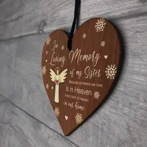 Red Ocean In Loving Memory of Sister Memorial Bauble Ornaments Bereavement Remembrance Christmas Xmas Tree Decoration For Sister