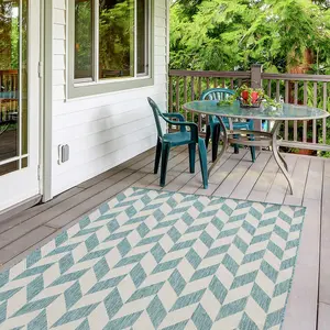 Ecology Collection Outdoor Rugs in Aqua 600Aq