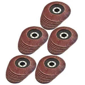 50 x Flap Discs 60 Grit Angle Grinder 4.5" (115mm) Flat Sanding Grinding