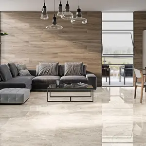 Wembley Polished Stone Effect Porcelain Tile 30 x 60cm / Ivory