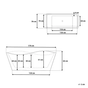 Freestanding Bath 1700 x 780 mm White MARAVILLA