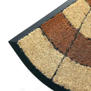 Coco&Coir Door Mat Natural Coir Printed Shaped Latex Backed Door Mat 45cm x 75cm SUNRISE CLUSTER