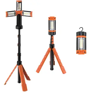 Rechargeable Cordless LED Work Light with Tripod Stand Emergency Light for Camping & Work Sites