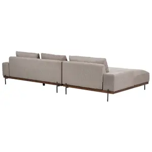 Corner Sofa MARIFERD Light Brown Fabric Right Hand