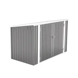 Aslee 7 Ft. W x 3 Ft. D Pent Metal Bike Shed (Fits 3 Bikes)