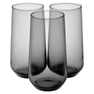 Queensway Home & Dining 470ml 6 Pcs Dark Grey Coloured Highball Tall Cocktails Juice Glasses