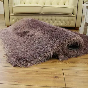 Handmade Modern Plain Shaggy Sparkle Easy to clean Rug for Bed Room Living Room and Dining Room-120cm X 170cm