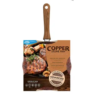 Copper Stone Pans: 28cm Griddle Pan Healthier, quicker and cleaner sizzling grill and griddle pan