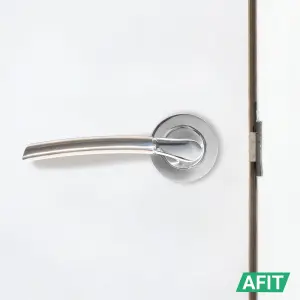 AFIT Internal Door Handle + Latch Set - Polished/Satin Chrome Duo Finish - 64mm Latch Boston Range