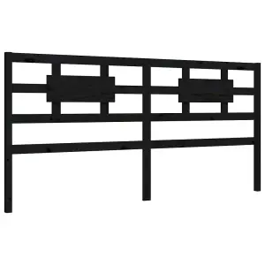 Berkfield Bed Frame with Headboard Black 200x200 cm Solid Wood