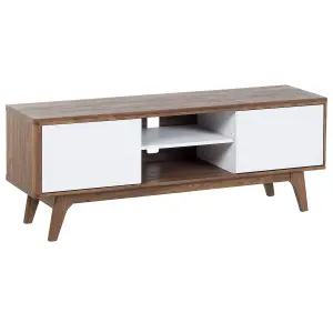 Beliani Scandinavian TV Stand Dark Wood ROCHESTER