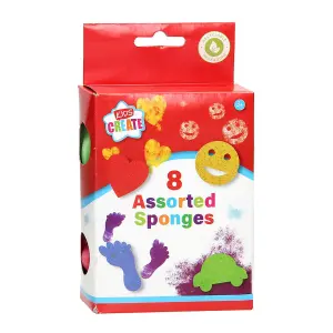 Kids Create Contrast Art Sponge (Pack of 8) Multicoloured (One Size)