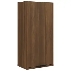 Berkfield Wall-mounted Bathroom Cabinet Brown Oak 32x20x67 cm