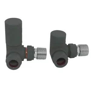 Right Radiators Manual Corner Radiator Valves 15mm Lockshield Central Heating Valve Anthracite